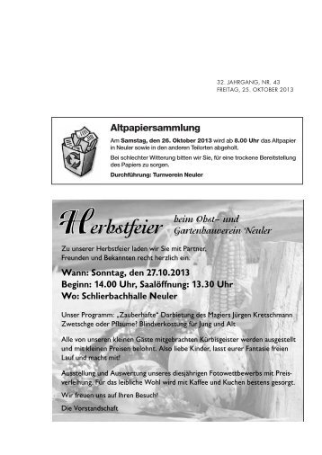 Amtsblatt KW 43 - Neuler