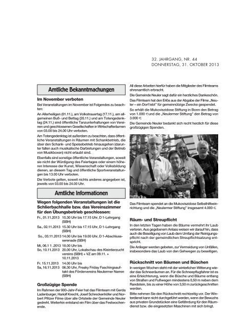 Amtsblatt KW 44 - Neuler