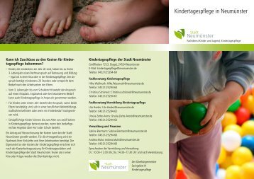 Flyer Kindertagespflege - Stadt NeumÃ¼nster