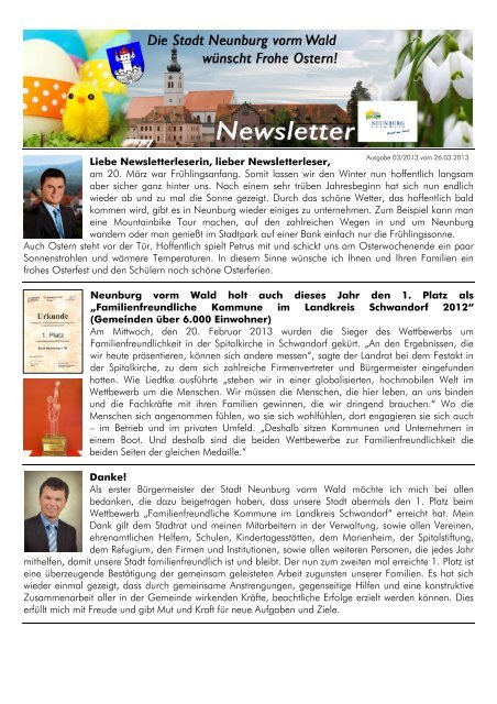 Newsletter 03 - 2013 - Neunburg vorm Wald