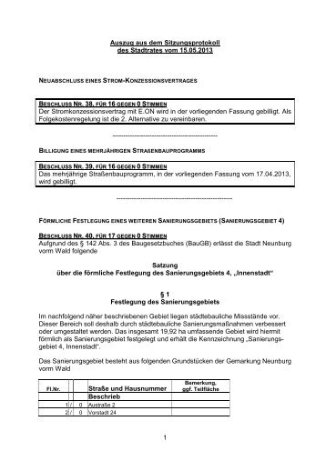 Sitzung vom 15.05.2013 - Neunburg vorm Wald