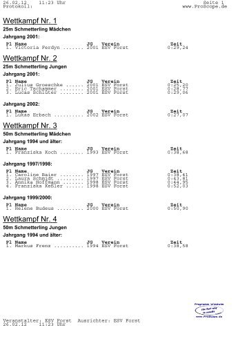 Protokoll vom 26.02.2012 - ESV Forst 1990