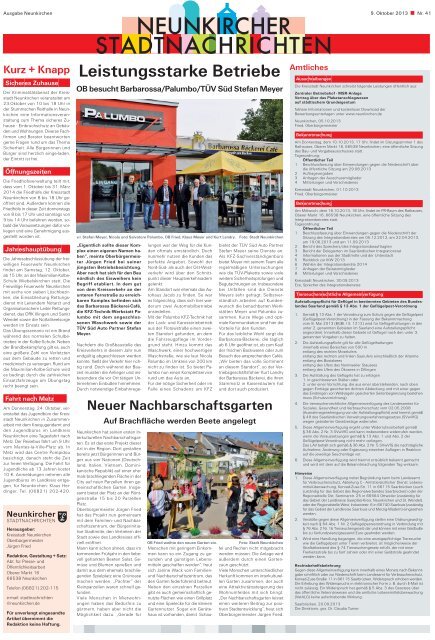 Neunkircher Stadtnachrichten 2013 KW-41 - Kreisstadt Neunkirchen