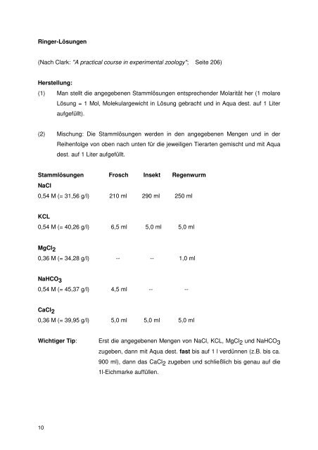 Grundkurs Tierphysiologie - Institut für Biologie und Neurobiologie ...