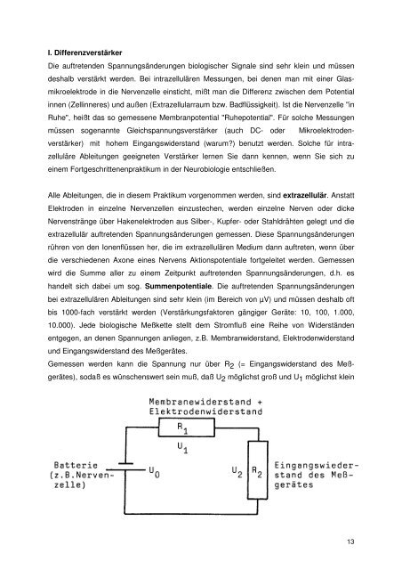 Grundkurs Tierphysiologie - Institut für Biologie und Neurobiologie ...