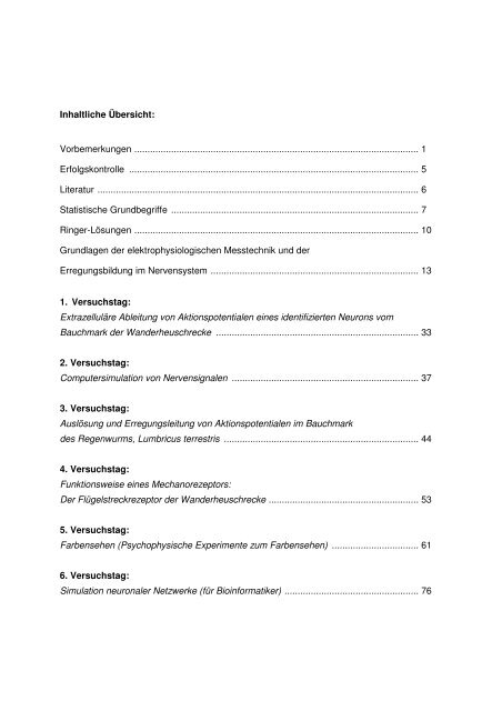 Grundkurs Tierphysiologie - Institut für Biologie und Neurobiologie ...