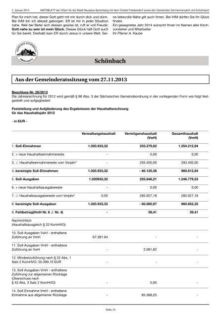 Januar 2014 - Neusalza-Spremberg