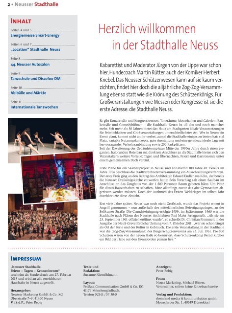 Neusser: Stadthalle – Feiern, Tagen Kennenlernen - Neuss Marketing