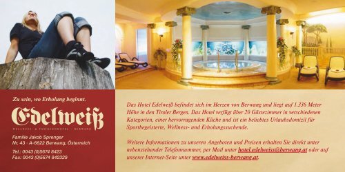 Wellness in mediterranem Ambiente - Edelweiß Berwang