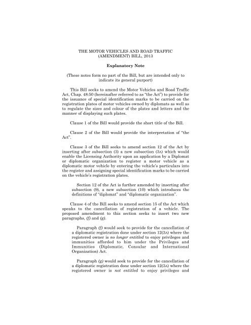 Senate Bill No. 1 of 2013.pdf - Trinidad and Tobago Government News