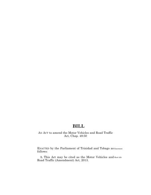 Senate Bill No. 1 of 2013.pdf - Trinidad and Tobago Government News