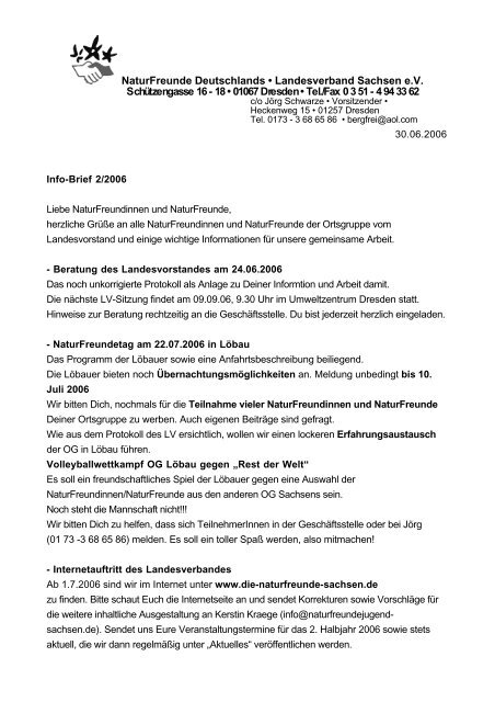 NaturFreunde Deutschlands • Landesverband Sachsen e.V. ...