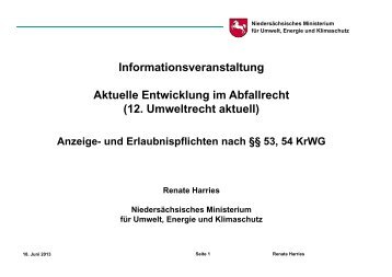 Anzeige- und Erlaubnispflichten nach §§ 53, 54 KrWG - NGS