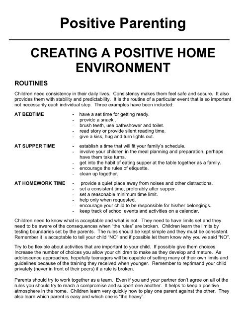 Creating a Positive Home Environment