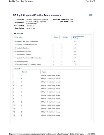 CHP 4 Practice Test Answers