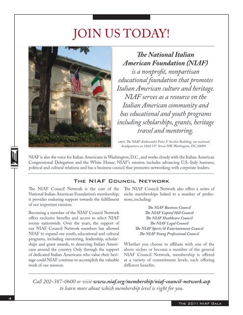 ANNIVERSARY GALA - National Italian American Foundation