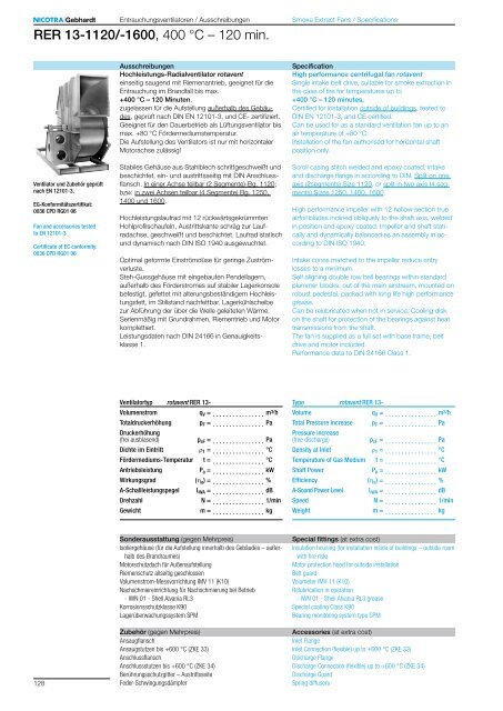 Smoke Extract Fans Entrauchungsventilatoren - Nicotra Industrial Fans