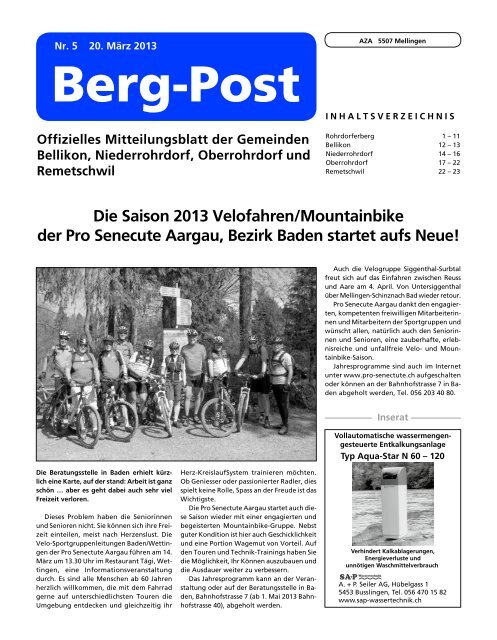 Ausgabe vom 20.03.2013 - Gemeinde Niederrohrdorf