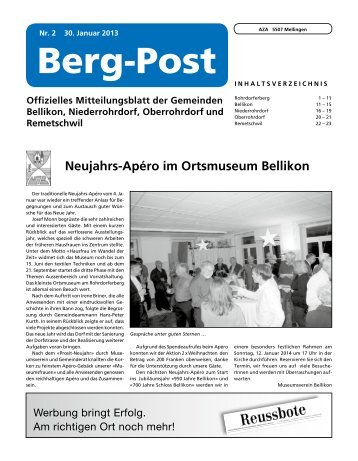 Ausgabe vom 30.01.2013 - Gemeinde Niederrohrdorf