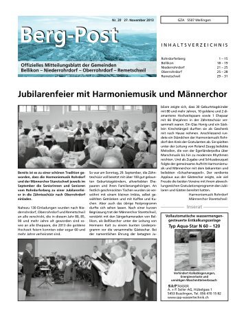 Ausgabe vom 27.11.2013_Teil 1 - Gemeinde Niederrohrdorf