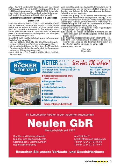 Rat beschließt Doppelhaushalt 2013/2014 - Gemeinde Niederzier