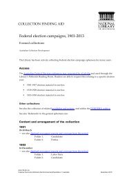 Federal election campaigns 1901-2013 - National Library of Australia