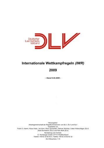 Internationale Wettkampfregeln - Deutscher Leichtathletik-Verband