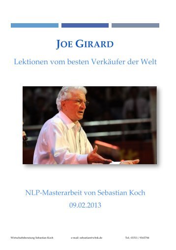 Joe Girard – Lektionen vom besten Verkäufer der Welt - NLP ...