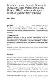 Revision der alpinen Arten der Rhyacophila stigmatica-Gruppe ...