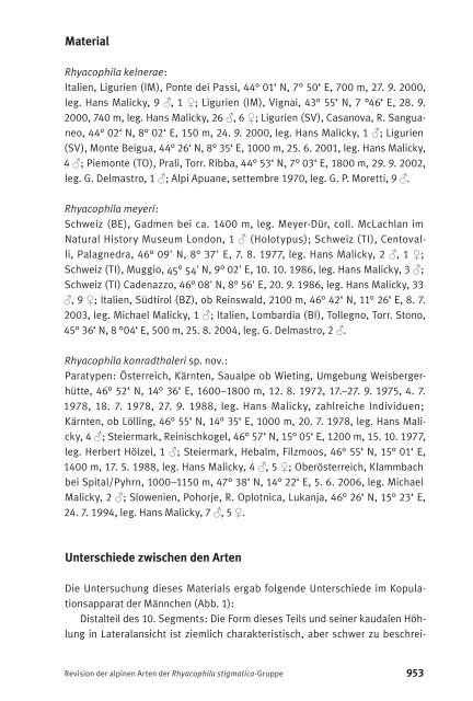 Revision der alpinen Arten der Rhyacophila stigmatica-Gruppe ...