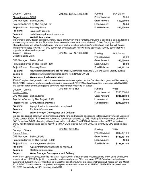 Infrastructure Development Report - New Mexico Environment ...