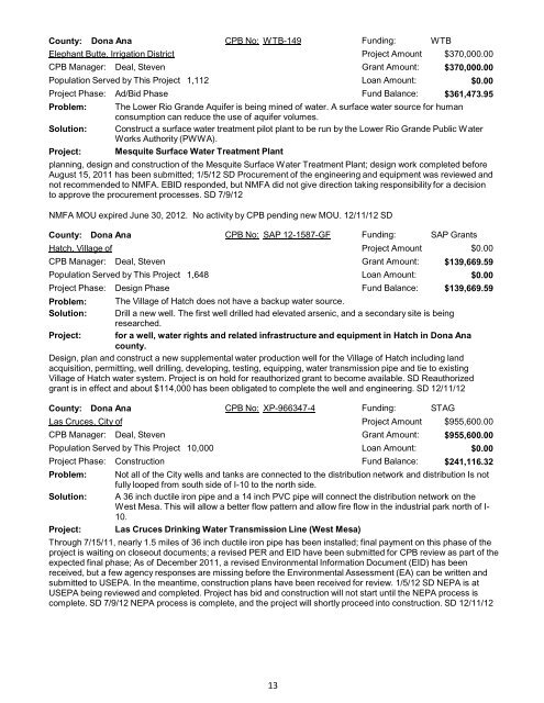 Infrastructure Development Report - New Mexico Environment ...