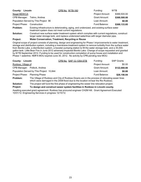 Infrastructure Development Report - New Mexico Environment ...