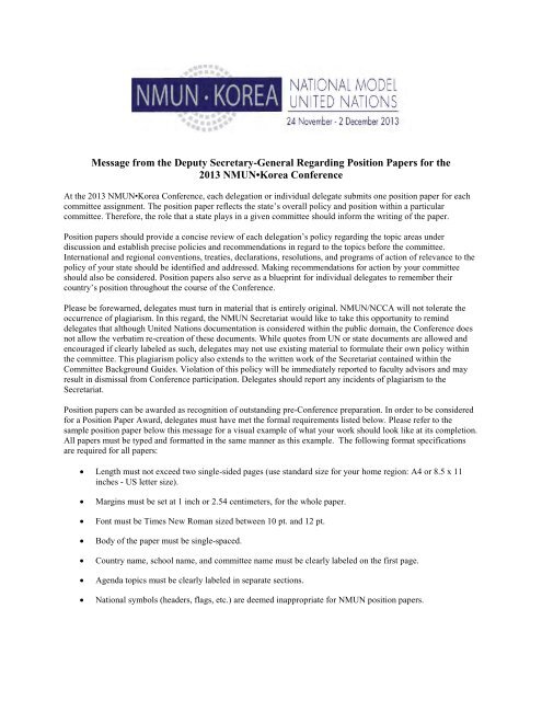 NMUN • KOREA - National Model United Nations