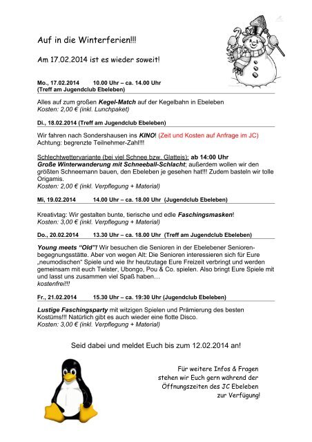 Flyer Winterferien