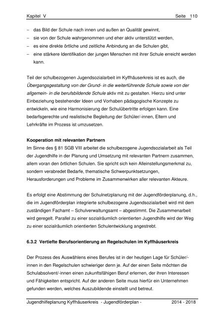 Kapitel V - Der Jugendförderplan 2014 bis 2018