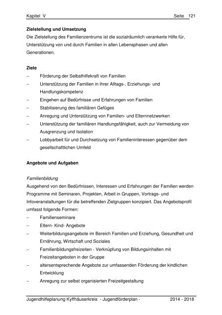 Kapitel V - Der Jugendförderplan 2014 bis 2018