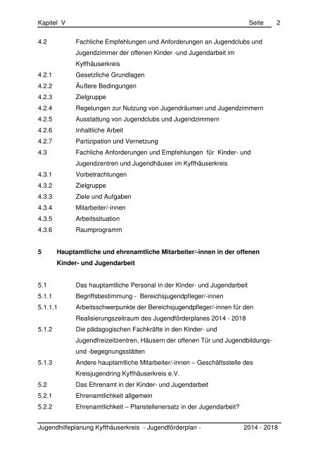 Kapitel V - Der Jugendförderplan 2014 bis 2018