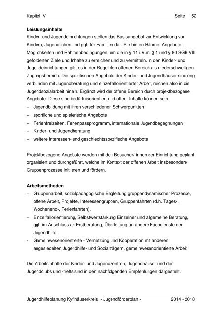 Kapitel V - Der Jugendförderplan 2014 bis 2018