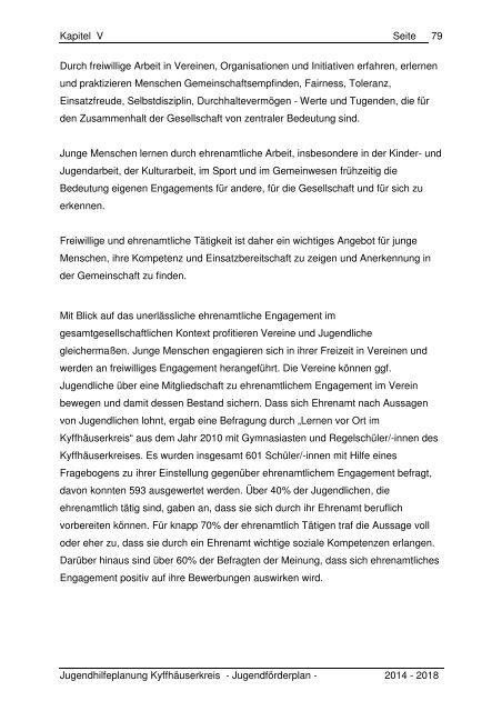 Kapitel V - Der Jugendförderplan 2014 bis 2018