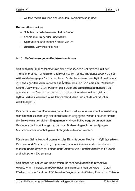 Kapitel V - Der Jugendförderplan 2014 bis 2018