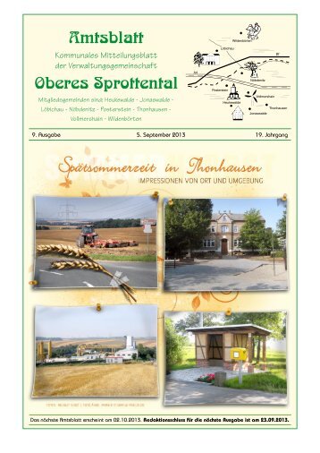 Amtsblatt Oberes Sprottental vom September 2013 - in NÃ¶bdenitz!
