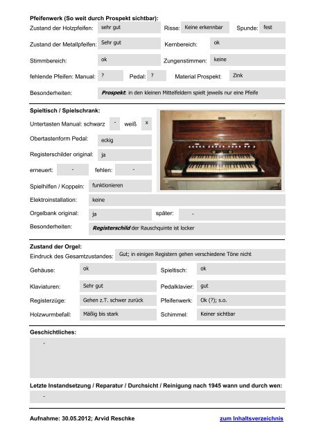 Orgelverzeichnis