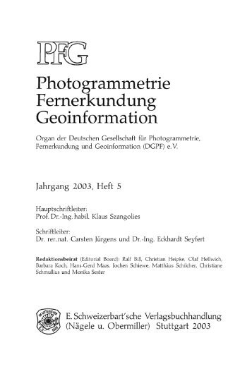 Photogrammetrie Fernerkundung Geoinforma tion - DGPF