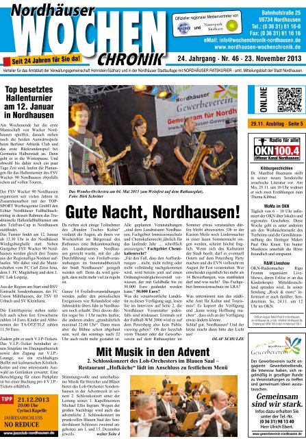 Gute Nacht, Nordhausen! - Nordhäuser Wochenchronik