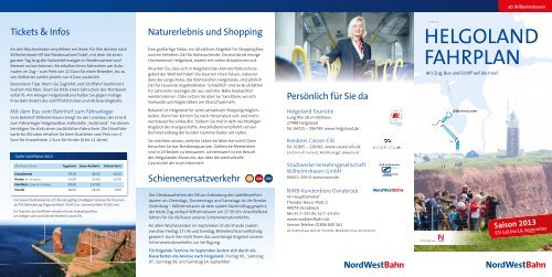 HELGOLAND FAHRPLAN - NordWestBahn