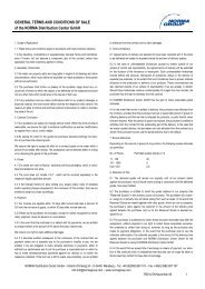 GENERAL TERMS AND CONDITIONS OF SALE of ... - NORMA Group