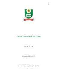 LAW 433 OF TAXATION I sec.pdf - National Open University of Nigeria