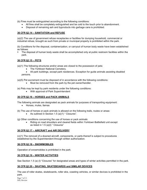 36 cfr Â§1.5 â€“ visiting hours, public use limits, closures, and