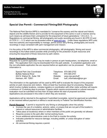 Commercial Filming/Photography Information - National Park Service